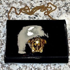 Versace Black Patent Leather mini Purse